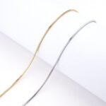 Thin Snake Chain Necklace, Stainless Steel, Golden & Silver - Image 4