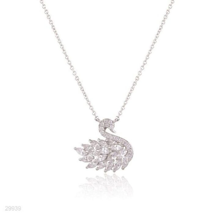 Tulip Bracelet with Swan Necklace, Stainless Steel Jewelry Set - Image 4