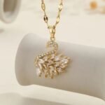 Tulip Bracelet with Swan Necklace, Stainless Steel Jewelry Set - Image 6
