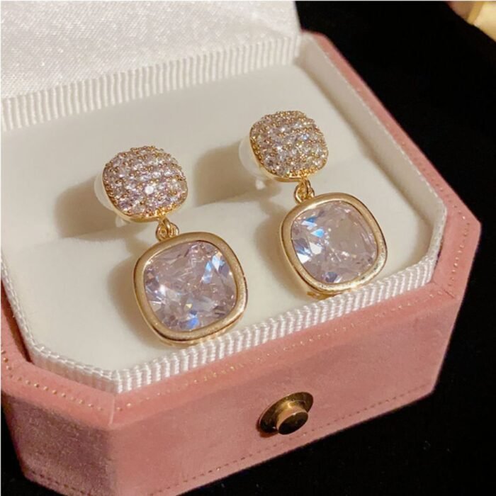 Korean Zircon Crystal Earrings 3