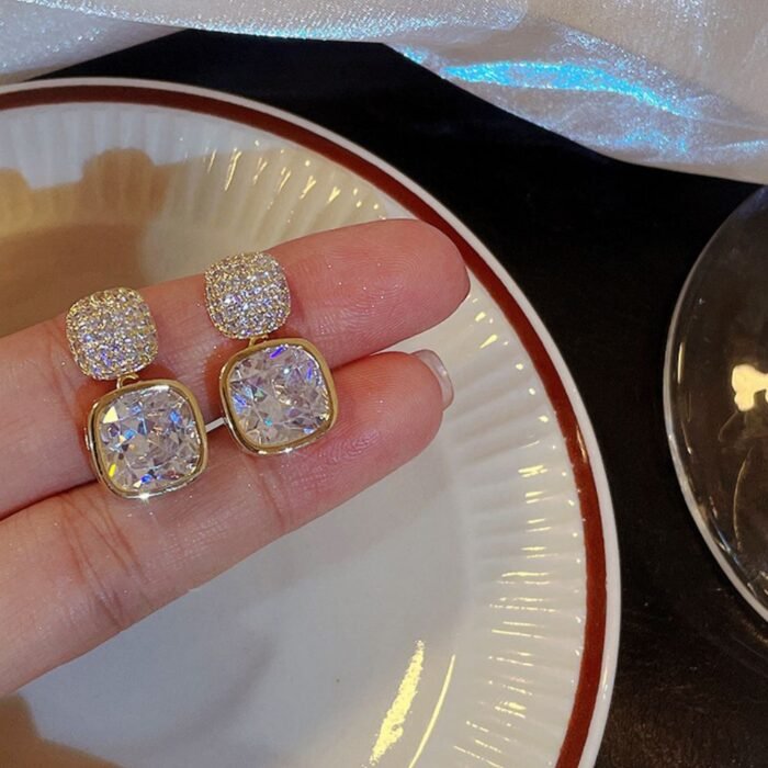 Korean Zircon Crystal Earrings 2
