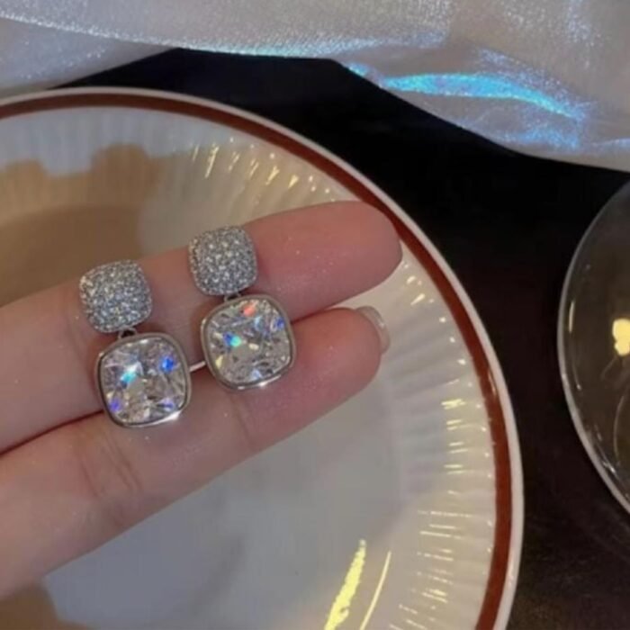 Korean Zircon Crystal Earrings 1
