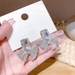 Bow Shape Zircon Korean Earrings 1