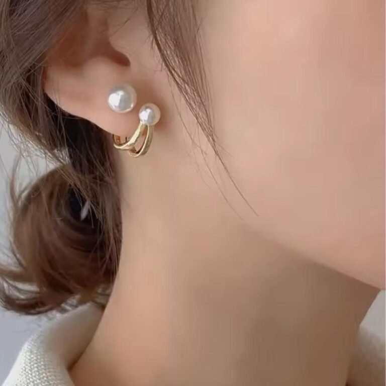Korean Pearl Circle Earrings 4