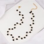 Zig Zag Black Choker with Earrings 1