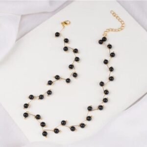 Zig Zag Black Choker with Earrings 1