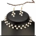Zig Zag White Choker with Earrings, Alloy Jewelry Set - Image 3