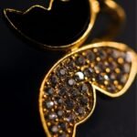 Zircon Butterfly Style Earrings for Women, Black Enamel & Sparkling Stones - Image 2