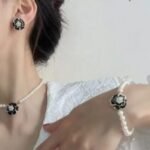 Elegant Flower Design Pearl Stone Set, Necklace, Earrings & Bracelet - Image 2
