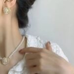 Elegant Flower Design Pearl Stone Set, Necklace, Earrings & Bracelet