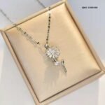 Flower Rotation Pendant Necklace, Golden