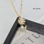 Flower Rotation Pendant Necklace, Golden - Image 2
