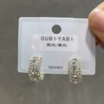 Korean Luxury Zirconium Hoop Earrings for Girls, Golden & Silver - Image 2