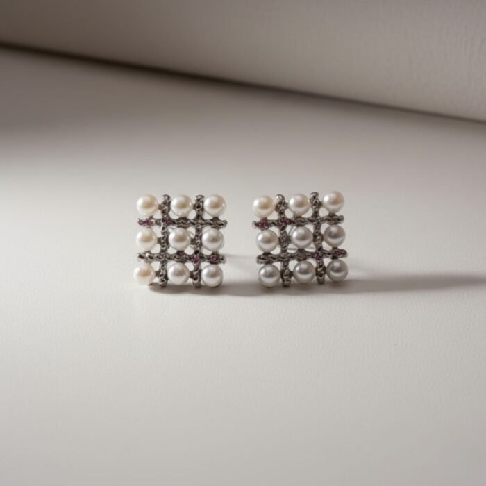 Pearl Square Korean Earrings,Elegant Women’s Fashion Jewelry - Image 5
