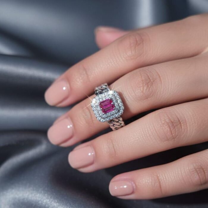 Sparkling Zircon Rings for Women, Adjustable Crystal Fashion Rings - Image 4