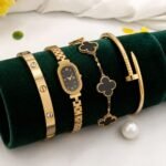 Stainless Steel 4 Piece Bracelet, Watch & Bangle Combo - Image 2