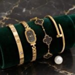 Stainless Steel 4 Piece Bracelet, Watch & Bangle Combo - Image 3