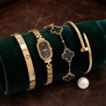 Stainless Steel 4 Piece Bracelet, Watch & Bangle Combo