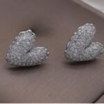 Zircon Heart Stud Earrings, Korean Fashion Jewelry for Girls & Women - Image 3