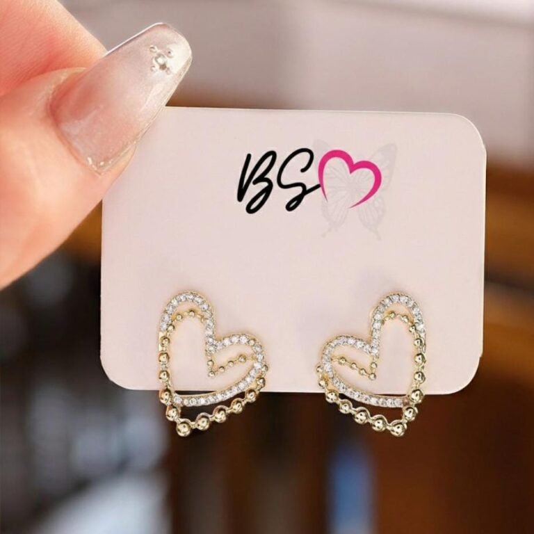 Heart Shape Double Korean Earrings 3
