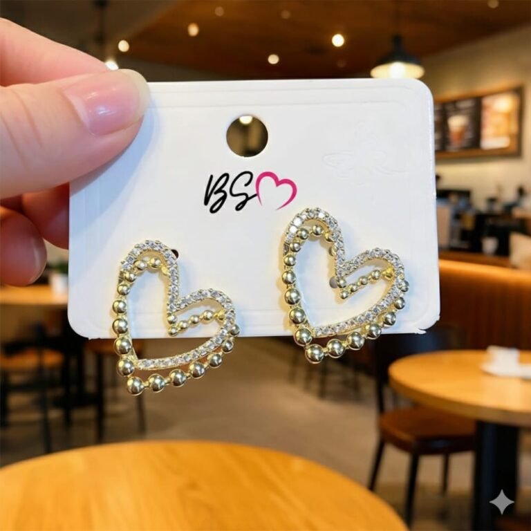 Heart Shape Double Korean Earrings 2